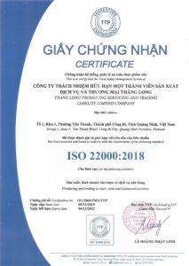 Giấy chứng nhận ISO 22000:2018 quy trình sản xuất rượu cuốc lủi hạ thổ an toàn