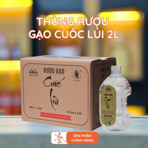 Thùng 6 can rượu gạo men thuốc bắc cuốc lủi 2L thơm ngon êm dịu không khô cổ