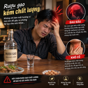 Tác hại đau đầu khô cổ khi không dùng rượu gạo men thuốc bắc đạt chuẩn