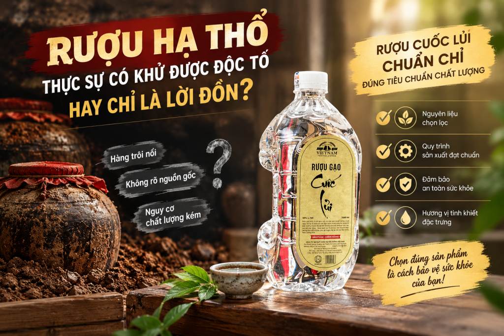 Rượu hạ thổ thực sự có khử được độc tố không và rượu gạo cuốc lủi chuẩn chỉ